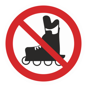 Т-2415 - Таблички на пластике «Вход на роликовых коньках запрещен»